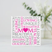 Moederdag Mam Love Tribute Feestdagenkaart (Staand voorkant)