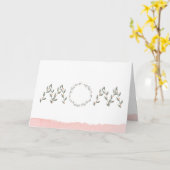 Moederdag Mam Roze Waterverf Floral Greeting Kaart (Gele Bloem)