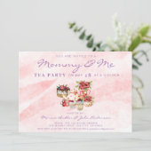 Moederdag mama en Tea Party Pink Boho Kaart (Staand voorkant)