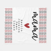Moederdag Mama Kinder namen XOXO Fleece Deken (Voorkant (Horizontaal))