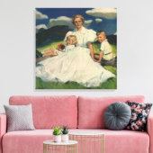  Moederdag, mama met kinderen Canvas Afdruk (Insitu (Woonkamer))