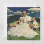 Moederdag, mama met kinderen Kaart (Voorkant)