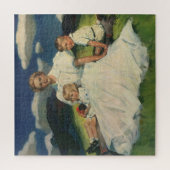  Moederdag, mama met kinderen Legpuzzel (Verticaal)