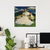 Moederdag, mama met kinderen Poster (Thuiskantoor)