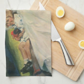 Moederdag, mama met kinderen Theedoek (Quarter Fold)