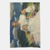 Moederdag, mama met kinderen Theedoek (Verticaal)