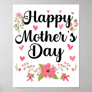 Moederdag mama Schattigee bloemenvrouwen voor mama Poster