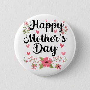 Moederdag mama Schattigee bloemenvrouwen voor mama Ronde Button 5,7 Cm