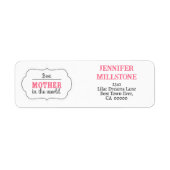 Moederdag mama waterverf tekendochter. etiket (Voorkant)