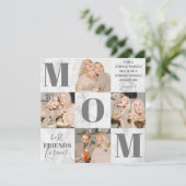 Moederdag Marble Photo Collage Kaart (Staand voorkant)