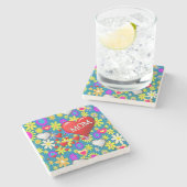 Moederdag Marble Stone Onderzetter (Zijkant)