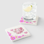 Moederdag marble Stone Onderzetter Elephant (Zijkant)