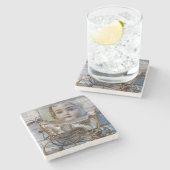 Moederdag marble Stone Onderzetter Victoriaans (Zijkant)