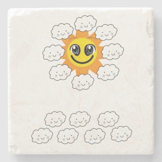 Moederdag marmer Stone Onderzetter Clouds (Voorkant)