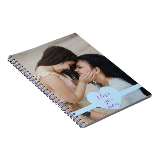 Moederdag met aangepaste foto en boodschap notitieboek (Rechterzijde)