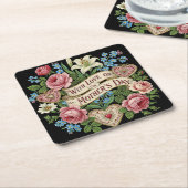 Moederdag met liefde vierkante kartonnen onderzetter (Schuin)