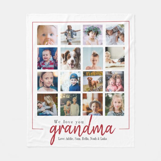 moederdag met rood script fleece deken (Voorkant)