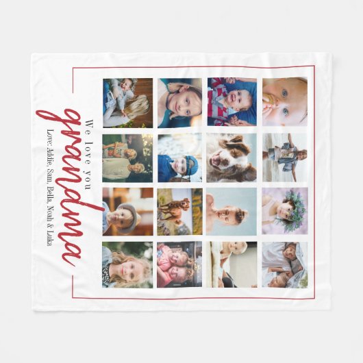 moederdag met rood script fleece deken (Voorkant (Horizontaal))