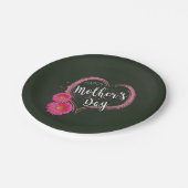 Moederdag met roze hartbloemen - Bord papier (Gekanteld)