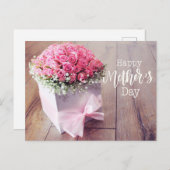 Moederdag met roze roze Kaart (Voorkant / Achterkant)