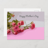 Moederdag met roze roze Kaart (Voorkant / Achterkant)