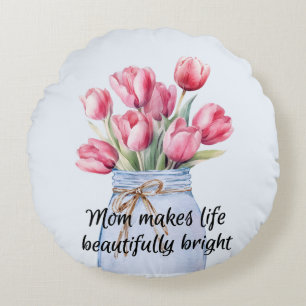 Moederdag met tulp rond kussen