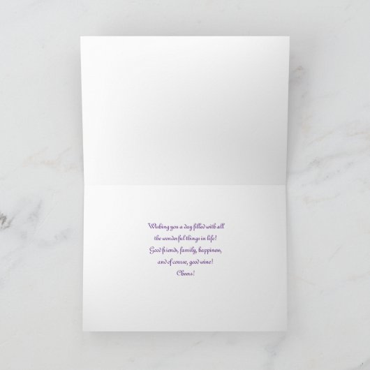 Moederdag met wijn en druiven Mooie Gelukkige Feestdagen Kaart (Binnen)