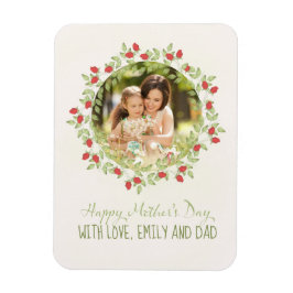 Moederdag minimalistische Roos Waterverf Wreater Magneet