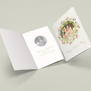 Moederdag minimalistische Waterverf Roos Wreater Kaart