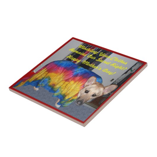 Moederdag modelleerkleding tegeltje (Zijkant)