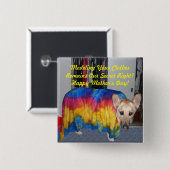 Moederdag modelleerkleding vierkante button 5,1 cm (Voorkant /achterkant)