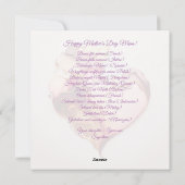 Moederdag modern Holiday Kaart (Achterkant)