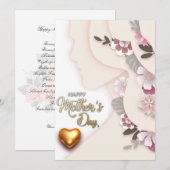 Moederdag moderne vakantiekaart feestdagenkaart (Voorkant / Achterkant)