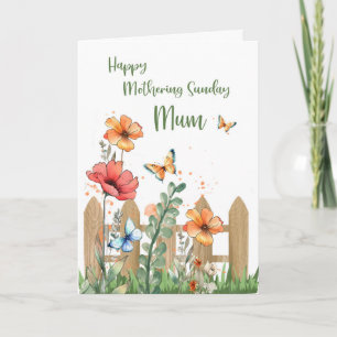 Moederdag Moeder Bloemen en Vlinders Kaart