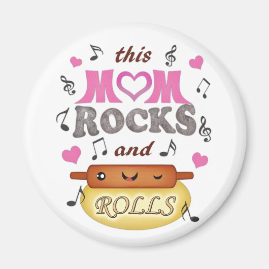 Moederdag / Moeder Rock & Bake Magnet Magneet (Voorkant)