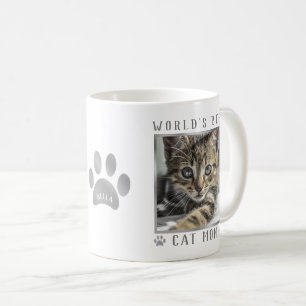 Moederdag Moeder van de Wereld Kat Zilveren Grijs Koffiemok