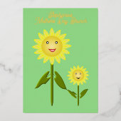 Moederdag Moederdag zonnebloemen Brunch Folie Uitnodiging (Voorkant)
