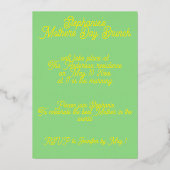 Moederdag Moederdag zonnebloemen Brunch Folie Uitnodiging (Achterkant)