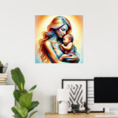 Moederdag moederschap liefde zacht pastel aura poster (Thuiskantoor)