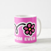 Moederdag Mok met roze daisy flower | Beste moeder (Voorkant rechts)