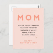 Moederdag MOM acroniem leuke grappige kaart (Voorkant / Achterkant)