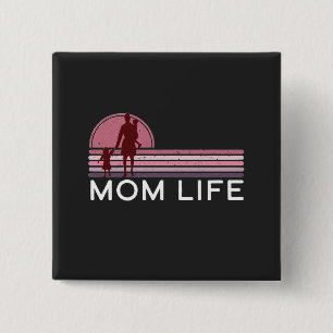 Moederdag Mom Life Vierkante Button 5,1 Cm