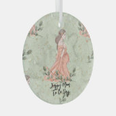 Moederdag Mom-to-be Green Glas Ornament (Voorkant Rechts)