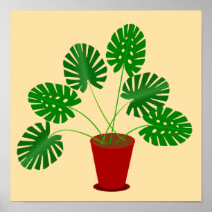 Moederdag Monstera Plant Poster