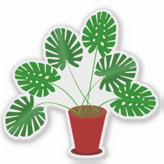 Moederdag Monstera Plant Sticker (Voorkant)