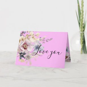 Moederdag Mooie Roze Wilde Bloemen Boeket Feestdagen Kaart