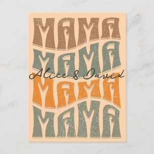 Moederdag Natural Color Mama Kinder Name T-Shirt Briefkaart