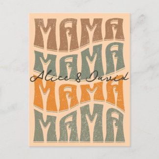 Moederdag Natural Color Mama Kinder Name T-Shirt Briefkaart