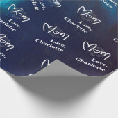 Moederdag Navy Blue & Gold Abstract Earth Cadeaupapier (Hoek)