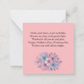 Moederdag Notitiekaartje (Achterkant)